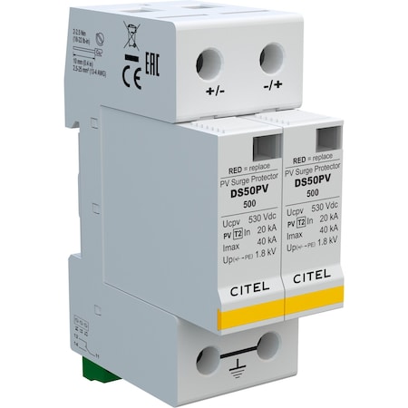 Citel Surge Protection Device, 600V, 3 Poles, 2 Wires DS50PVS-600